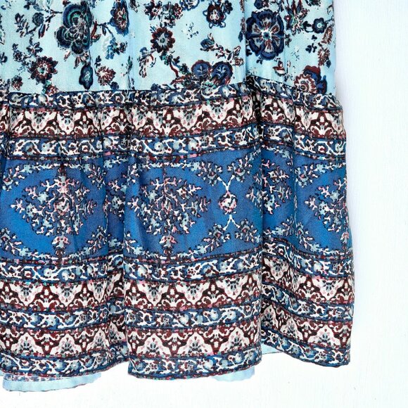 BOG Collective Women's Blue Ivory Floral Oversized Mini Babydoll Dress, NWOT, Sm - Picture 5 of 9